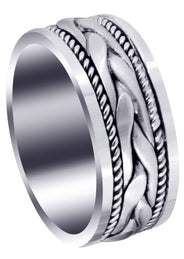 Hand Woven Mens Wedding Band | Satin Finish (Preston)