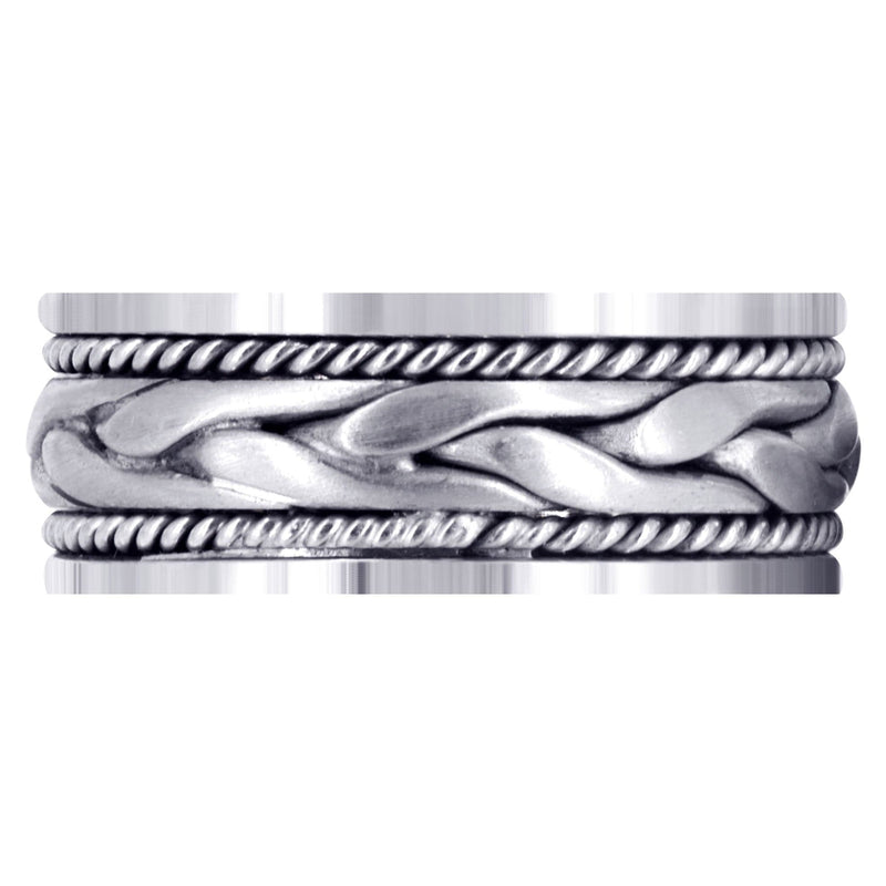 Hand Woven Mens Wedding Band | Satin Finish (Preston)