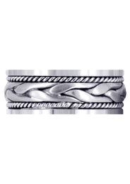 Hand Woven Mens Wedding Band | Satin Finish (Preston)