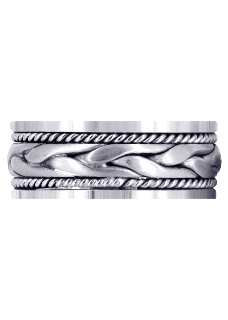 Hand Woven Mens Wedding Band | Satin Finish (Preston)