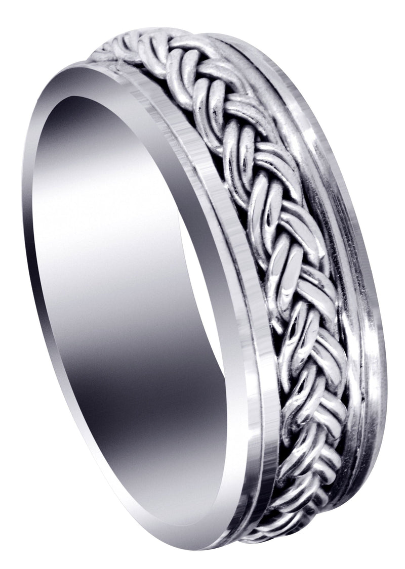 Hand Woven Unique Mens Wedding Band | High Polish Finish (Marcus)