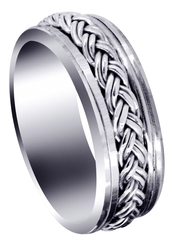Hand Woven Unique Mens Wedding Band | High Polish Finish (Marcus)