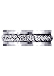 Hand Woven Unique Mens Wedding Band | High Polish Finish (Marcus)