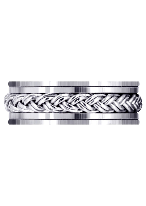 Hand Woven Unique Mens Wedding Band | High Polish Finish (Marcus)