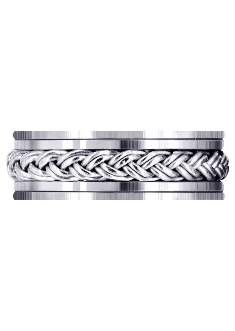 Hand Woven Unique Mens Wedding Band | High Polish Finish (Marcus)