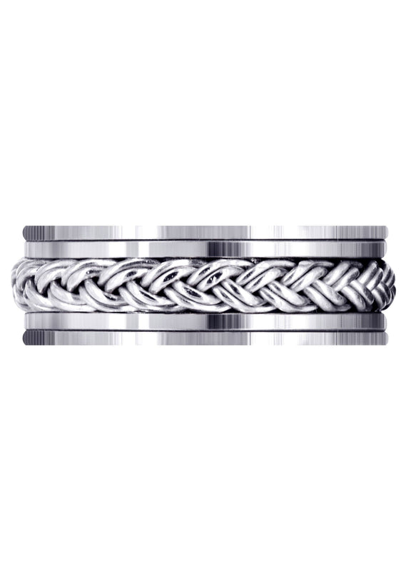 Hand Woven Unique Mens Wedding Band | High Polish Finish (Marcus)