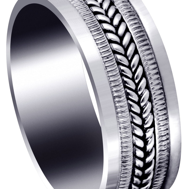 Hand Woven Mens Wedding Band | High Polish Finish (Alan)