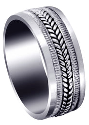 Hand Woven Mens Wedding Band | High Polish Finish (Alan)
