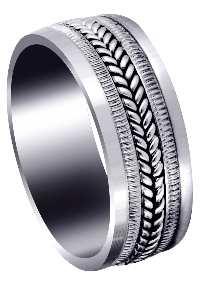 Hand Woven Mens Wedding Band | High Polish Finish (Alan)