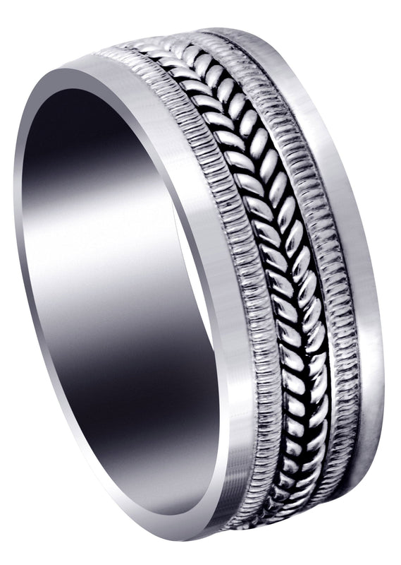 Hand Woven Mens Wedding Band | High Polish Finish (Alan)