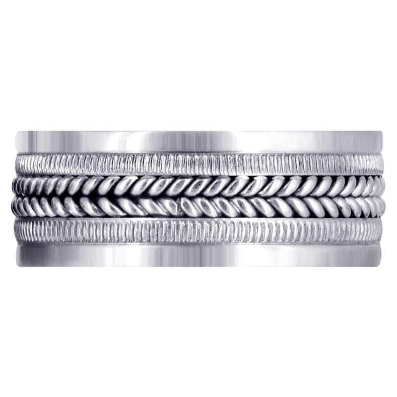 Hand Woven Mens Wedding Band | High Polish Finish (Alan)