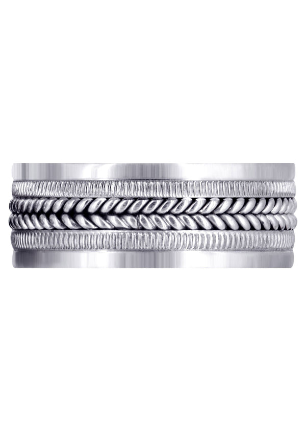 Hand Woven Mens Wedding Band | High Polish Finish (Alan)