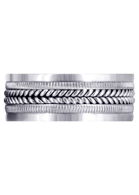 Hand Woven Mens Wedding Band | High Polish Finish (Alan)