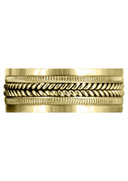 Yellow Gold Hand Woven Mens Wedding Band | High Polish Finish (Alan)