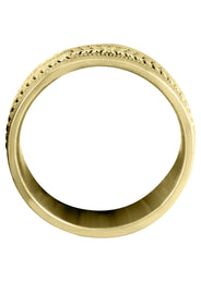 Yellow Gold Hand Woven Mens Wedding Band | High Polish Finish (Alan)
