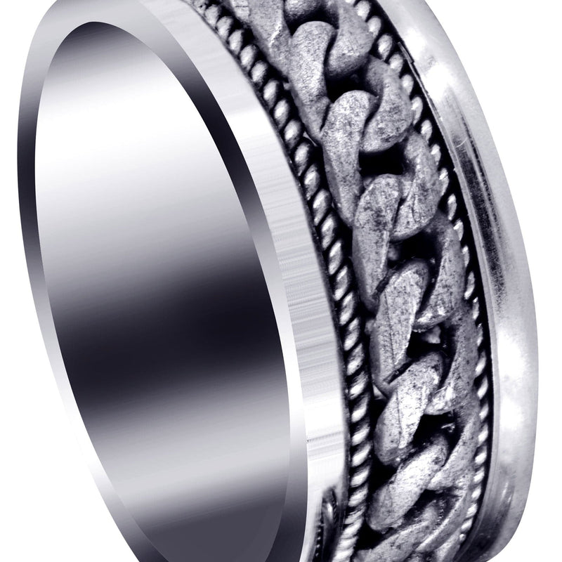Hand Woven Mens Wedding Band | Sand Blast Finish (Axel)