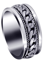 Hand Woven Mens Wedding Band | Sand Blast Finish (Axel)