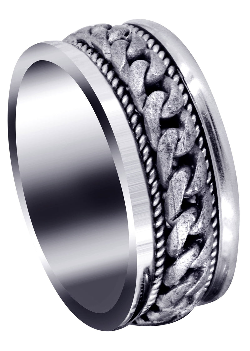 Hand Woven Mens Wedding Band | Sand Blast Finish (Axel)