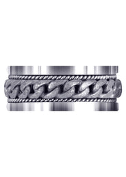 Hand Woven Mens Wedding Band | Sand Blast Finish (Axel)