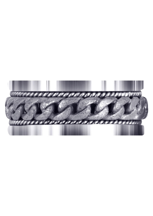 Hand Woven Mens Wedding Band | Sand Blast Finish (Axel)