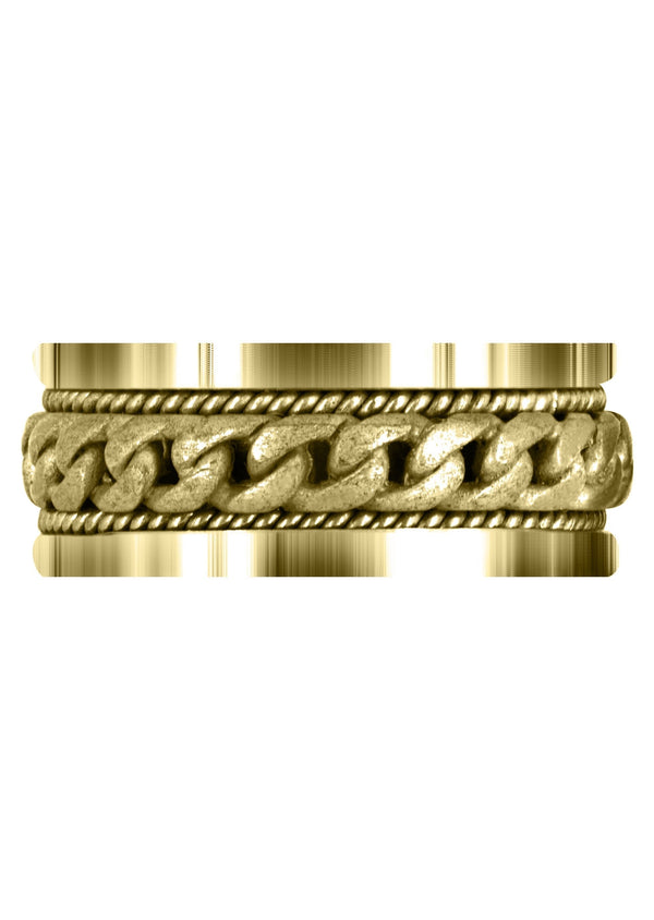 Yellow Gold Hand Woven Mens Wedding Band | Sand Blast Finish (Axel)