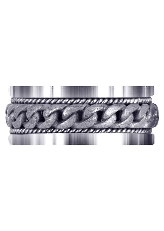 Hand Woven Mens Wedding Band | Sand Blast Finish (Axel)