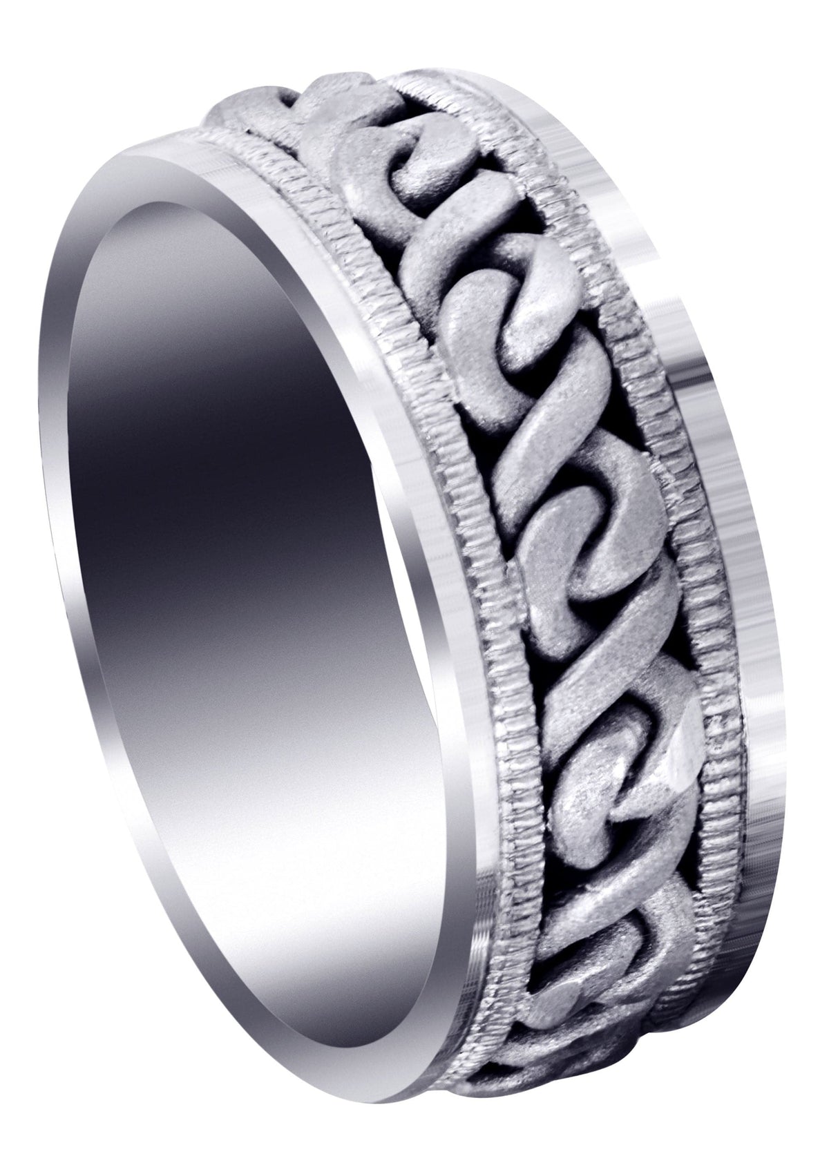 Hand Woven Mens Wedding Band | Sand Blast Finish (Braxton)