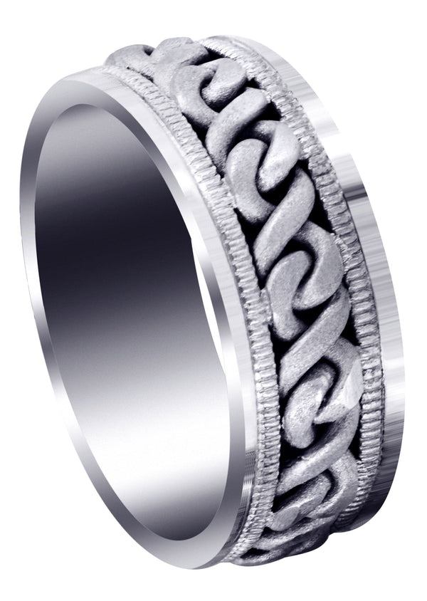 Hand Woven Mens Wedding Band | Sand Blast Finish (Braxton)