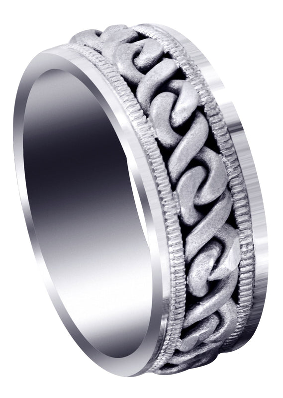 Hand Woven Mens Wedding Band | Sand Blast Finish (Braxton)