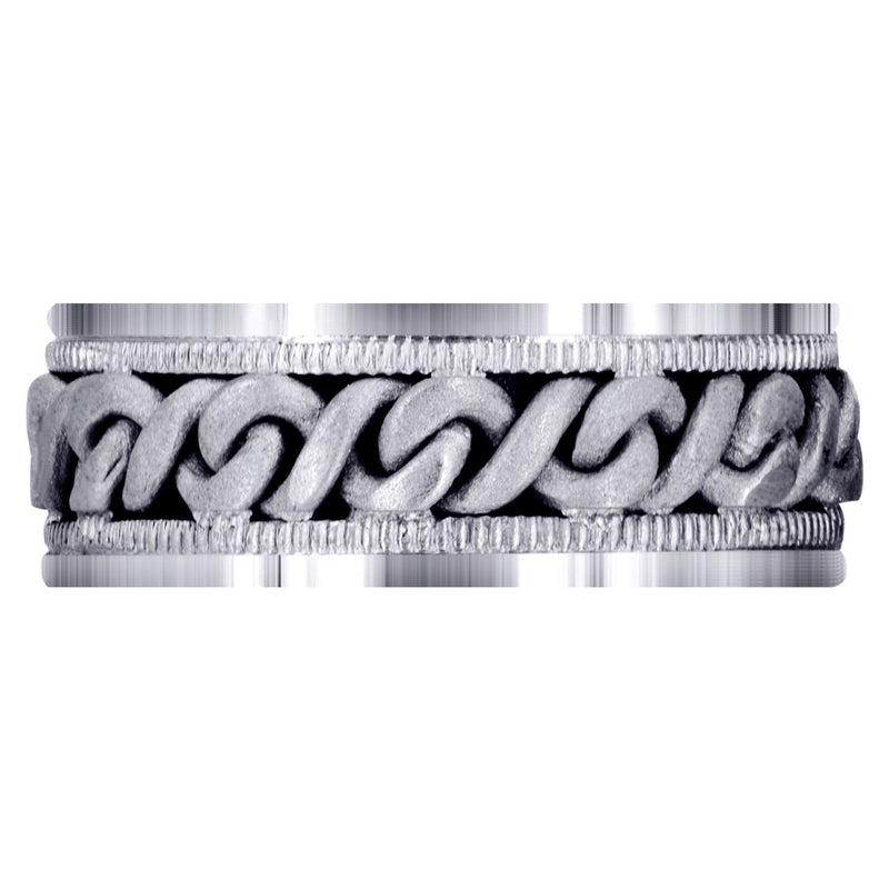Hand Woven Mens Wedding Band | Sand Blast Finish (Braxton)