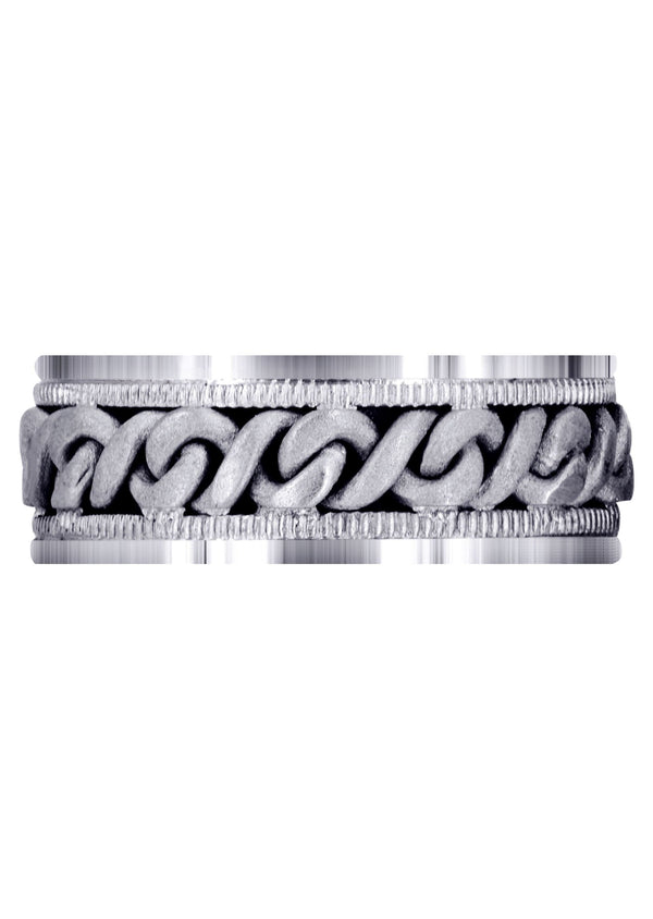 Hand Woven Mens Wedding Band | Sand Blast Finish (Braxton)