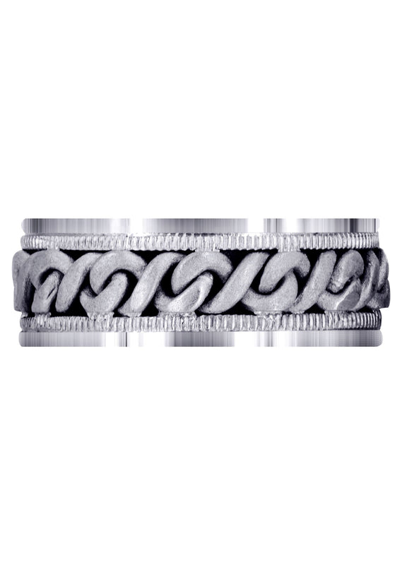 Hand Woven Mens Wedding Band | Sand Blast Finish (Braxton)