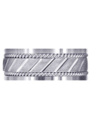 Contemporary Mens Wedding Band | Stone Finish (Brantley)