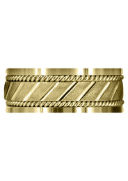 Yellow Gold Contemporary Mens Wedding Band | Stone Finish (Brantley)
