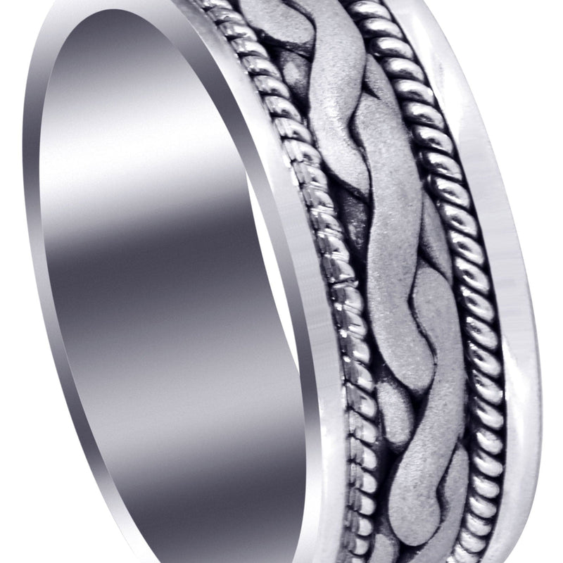 Hand Woven Mens Wedding Band | Sand Blast Finish (Bryan)