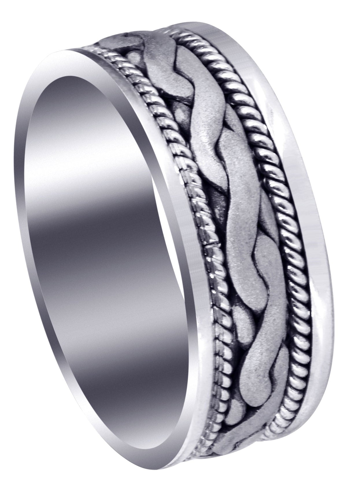 Hand Woven Mens Wedding Band | Sand Blast Finish (Bryan)