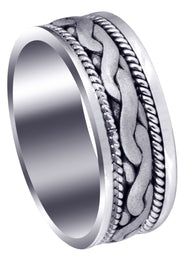 Hand Woven Mens Wedding Band | Sand Blast Finish (Bryan)