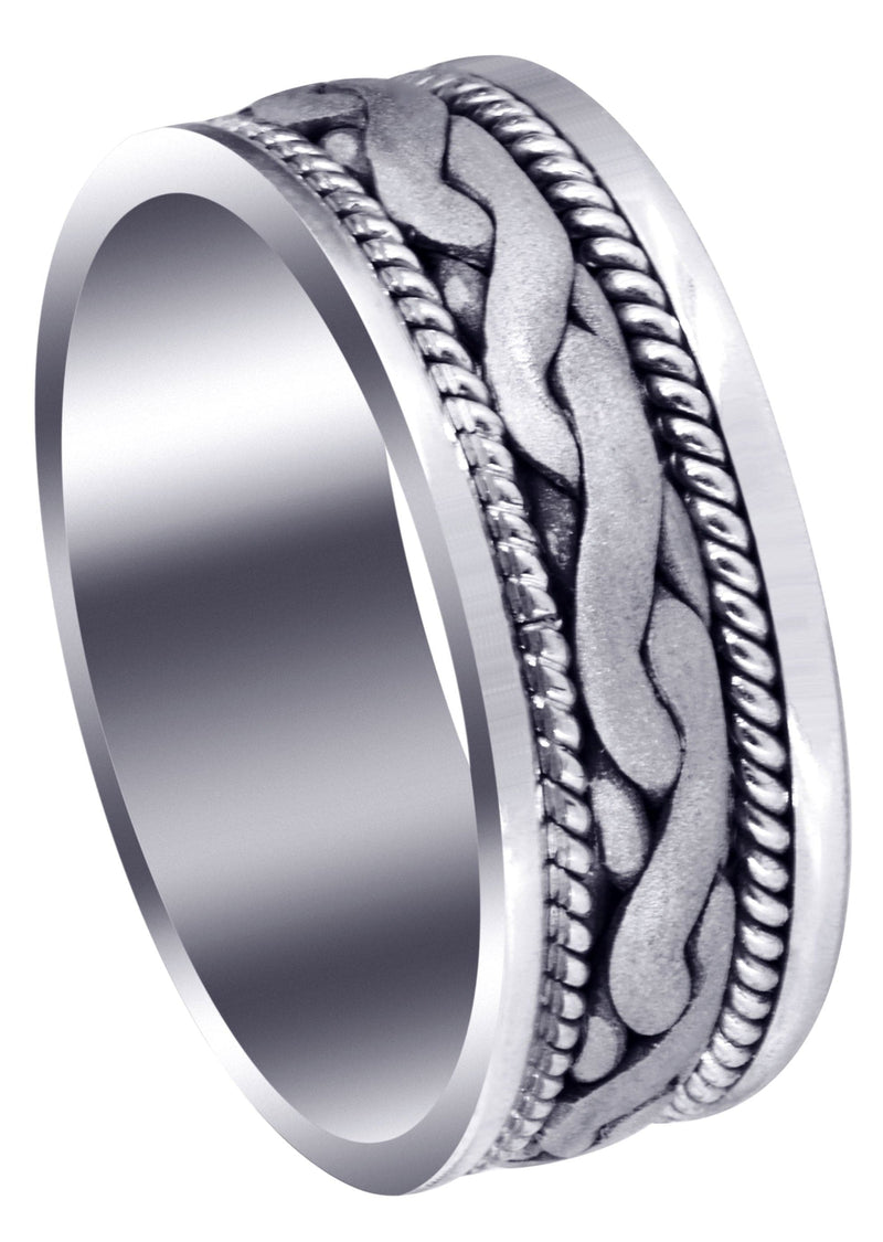 Hand Woven Mens Wedding Band | Sand Blast Finish (Bryan)