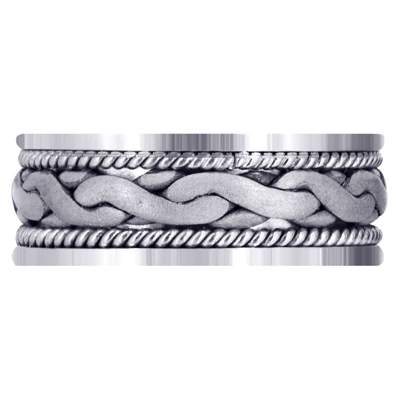Hand Woven Mens Wedding Band | Sand Blast Finish (Bryan)