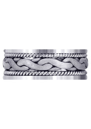 Hand Woven Mens Wedding Band | Sand Blast Finish (Bryan)