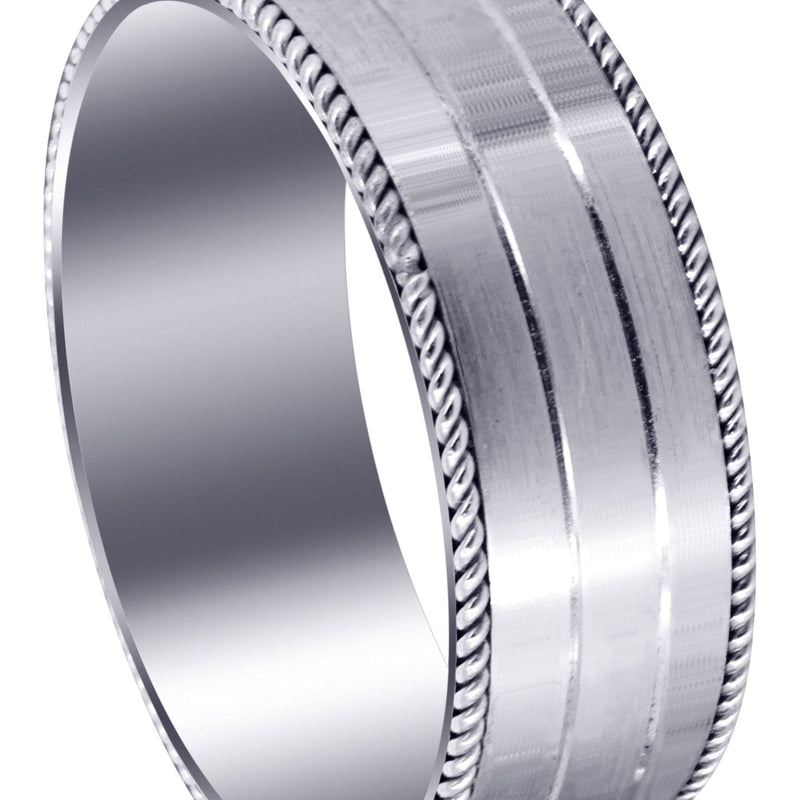 Modern Mens Wedding Band | Satin / High Polish Finish (Kaleb)