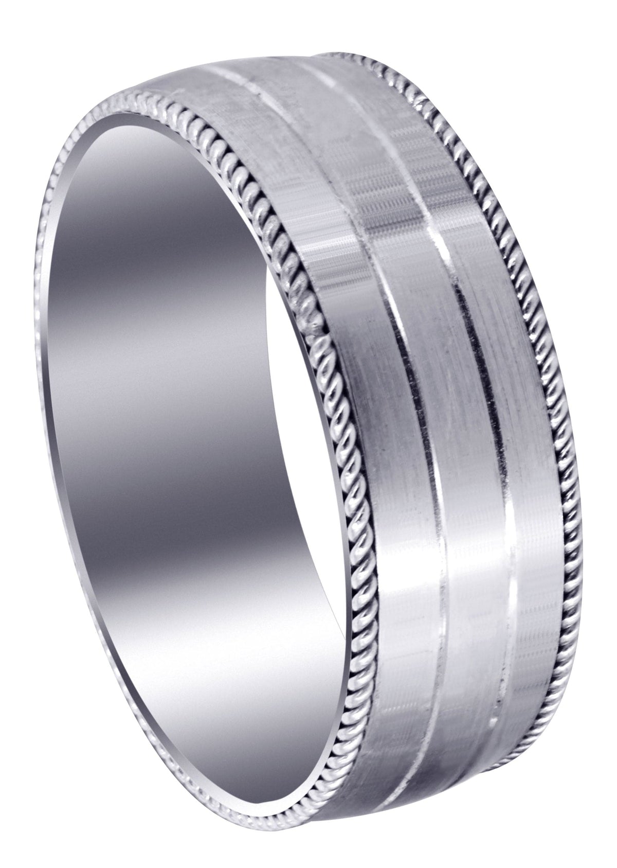 Modern Mens Wedding Band | Satin / High Polish Finish (Kaleb)