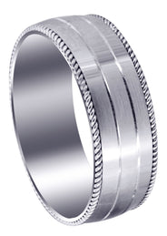 Modern Mens Wedding Band | Satin / High Polish Finish (Kaleb)