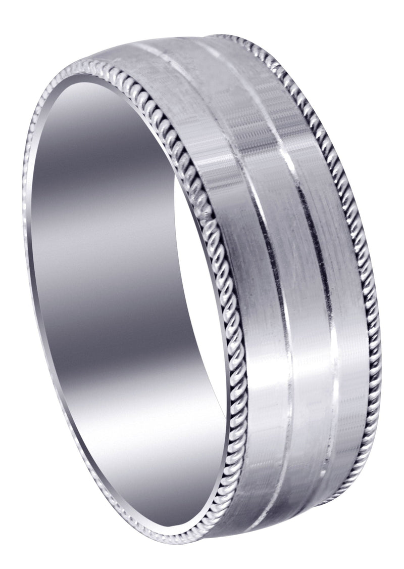 Modern Mens Wedding Band | Satin / High Polish Finish (Kaleb)