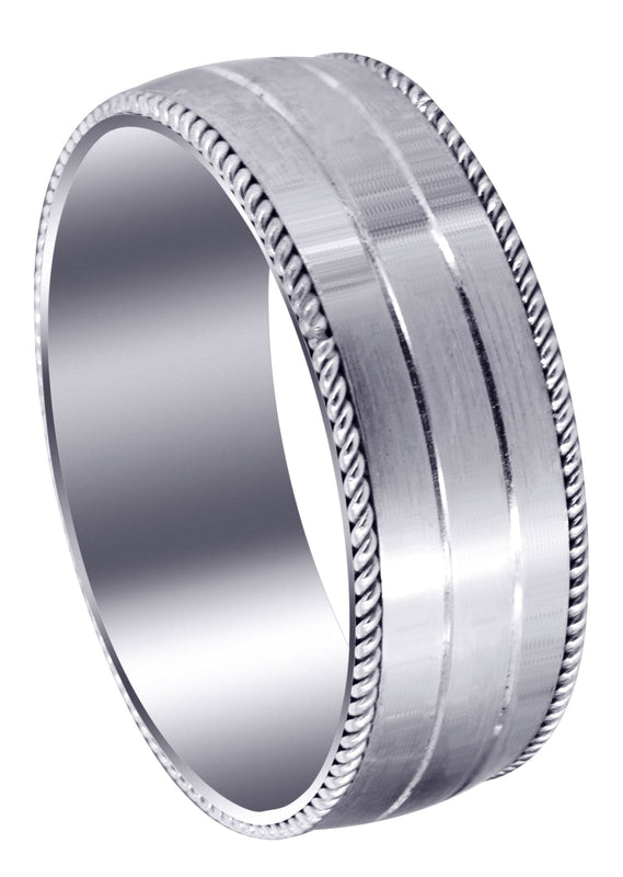 Modern Mens Wedding Band | Satin / High Polish Finish (Kaleb)