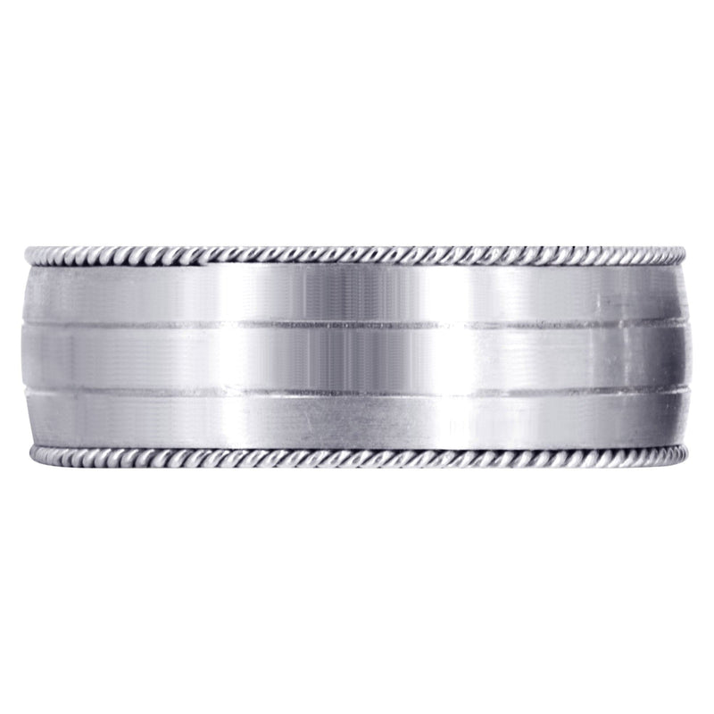 Modern Mens Wedding Band | Satin / High Polish Finish (Kaleb)