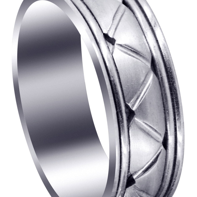 Contemporary Mens Wedding Band | Satin Finish (Patrick)