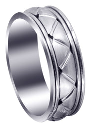 Contemporary Mens Wedding Band | Satin Finish (Patrick)