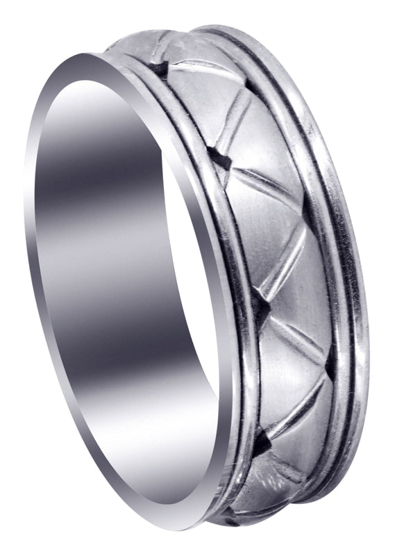 Contemporary Mens Wedding Band | Satin Finish (Patrick)