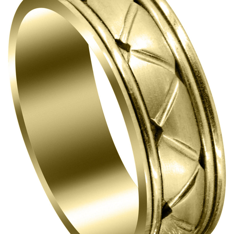 Yellow Gold Contemporary Mens Wedding Band | Satin Finish (Patrick)
